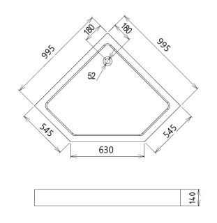Душевой поддон Gemy ST11T 100x100